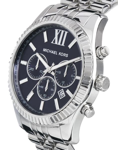 michael kors silver watch with black face|Men's Silver.